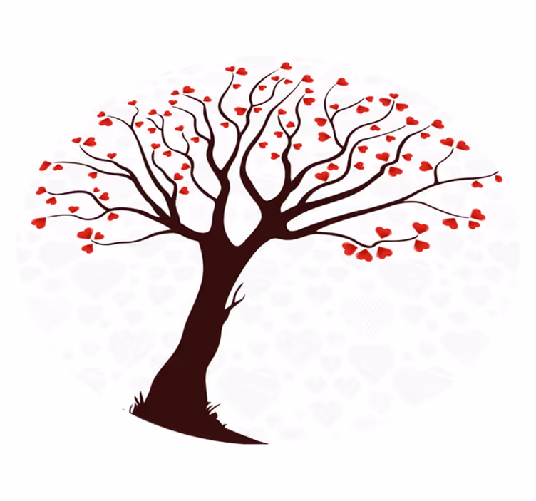 Tapis vinyle plantes arbre des coeurs - TenStickers