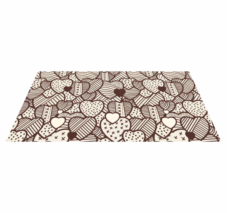 Tapis vinyle motif Coeurs avec texture - TenStickers