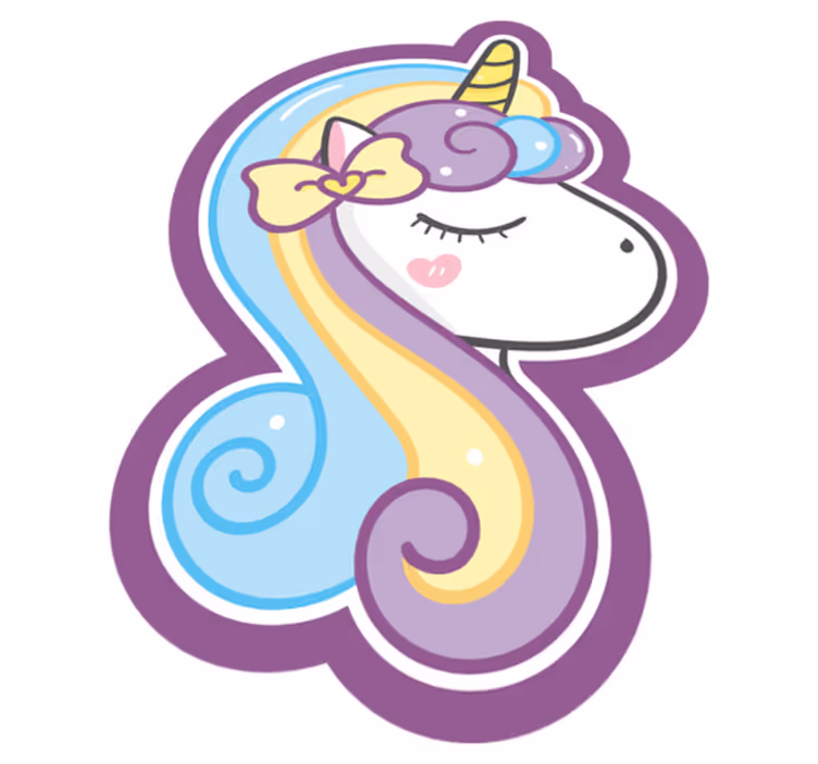 Tapis vinyle pour enfants Licorne fière avec crinière arc-en-ciel - TenStickers