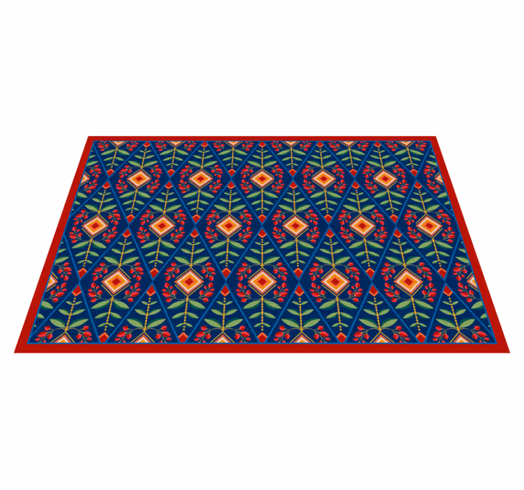 Tapis vinyle géométrique géométrie botanique stylisée - TenStickers