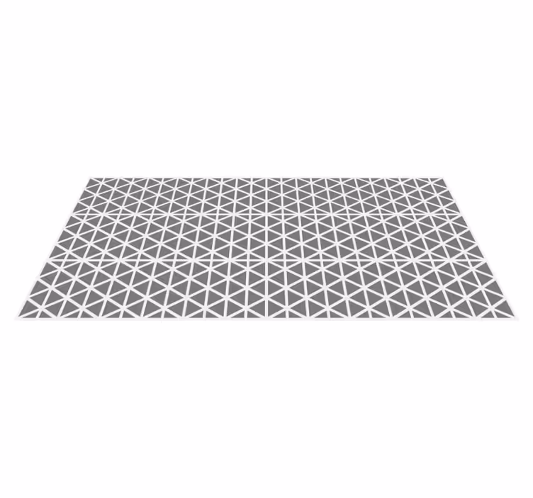 Tapis lino cuisine triangle gris et blanc - TenStickers