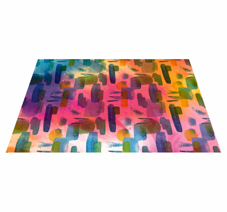 Tapis vinyle salon segments de couleurs artistiques - TenStickers