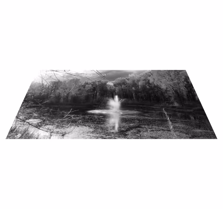 Tapis vinyle nature vue sereine sur la cascade - TenStickers