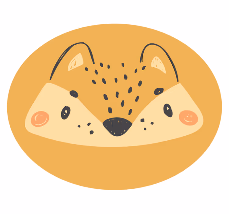 Tapis vinyle bébé joli visage de renard - TenStickers
