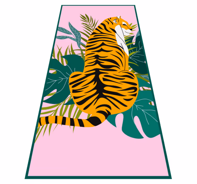 Tapis vinyle animal scène de tigre tropical - TenStickers