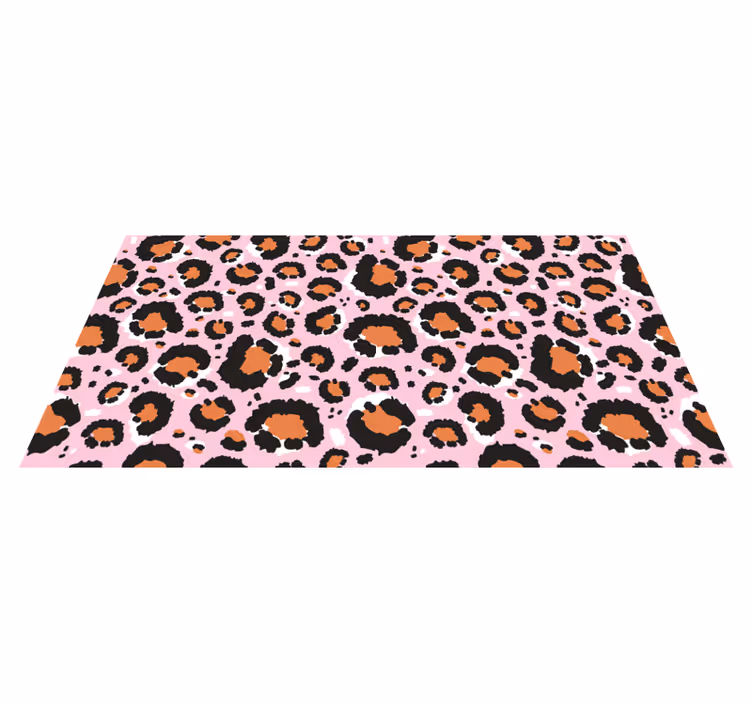 Tapis vinyle motif animal imprimé léopard rose - TenStickers
