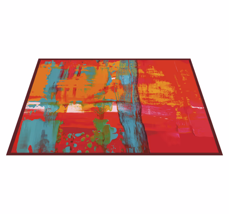 Tapis vinyle géométrique traits de peinture abstraits - TenStickers