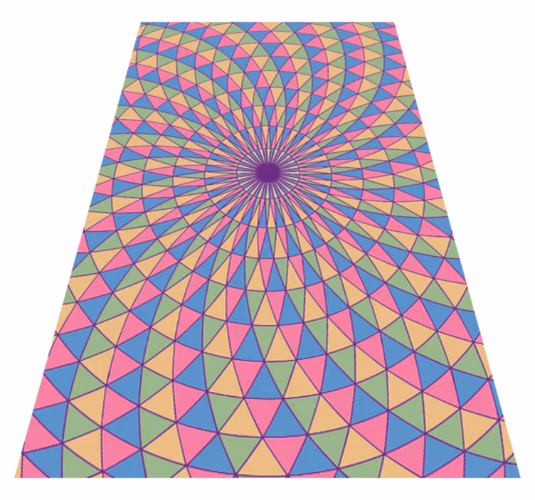 Tapis vinyle géométrique tourbillons triangulaires colorés - TenStickers