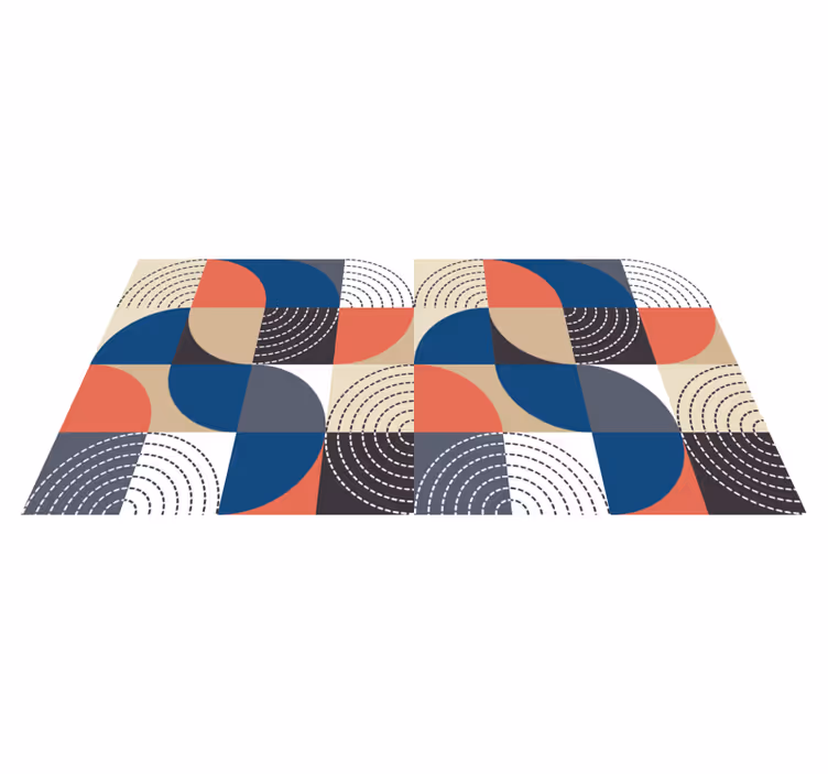Tapis vinyle géométrique design moderne abstrait - TenStickers