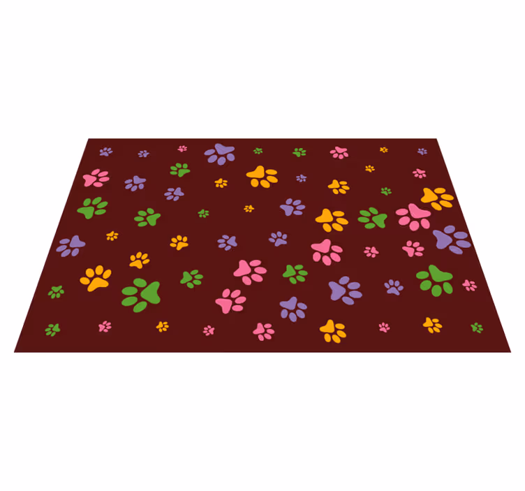 Tapis vinyle motif animal motifs de pattes colorés - TenStickers