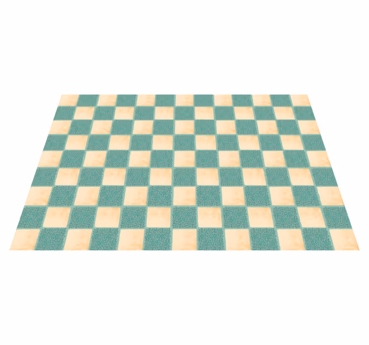 Tapis vinyle carreaux de ciment damier vert - TenStickers