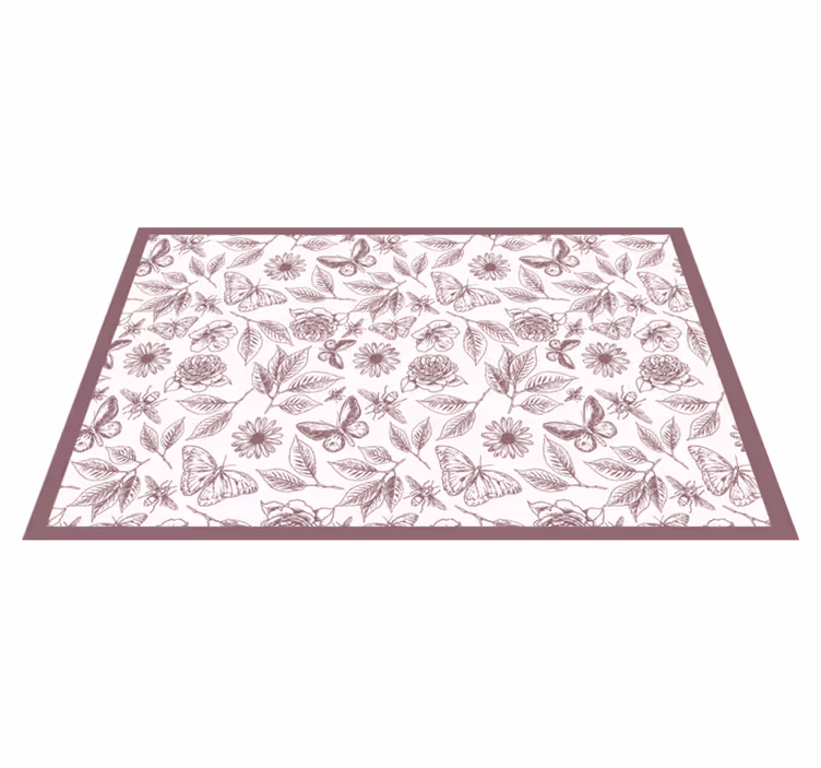 Tapis vinyle plantes arrangement floral subtil - TenStickers
