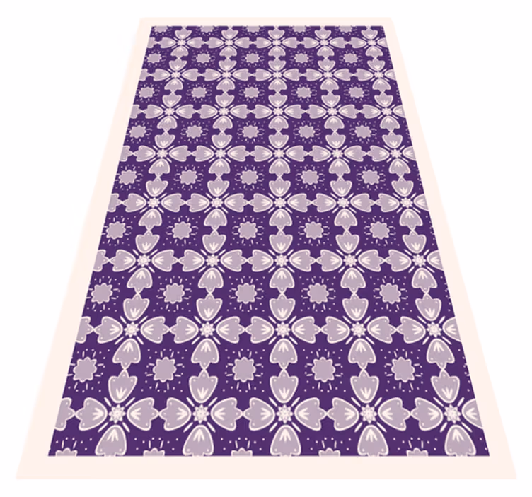 Tapis vinyle plantes conception de tuiles violettes - TenStickers