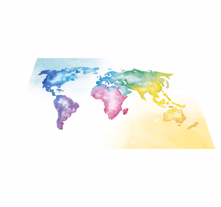 Tapis vinyle carte du monde carte du monde vibrante - TenStickers