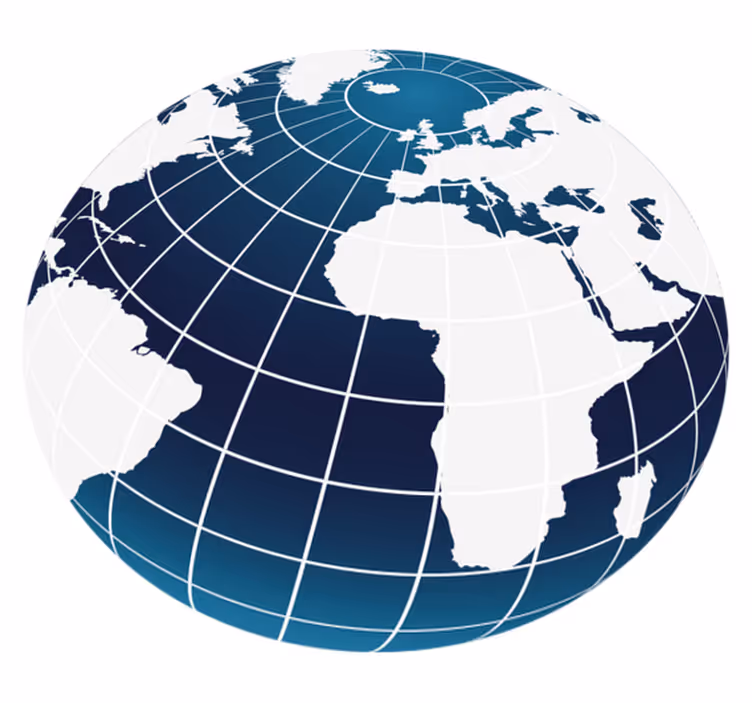 Tapis vinyle carte du monde conception globale bleue - TenStickers