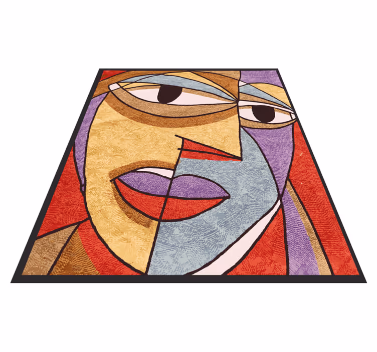 Tapis vinyle design moderne portrait abstrait coloré - TenStickers