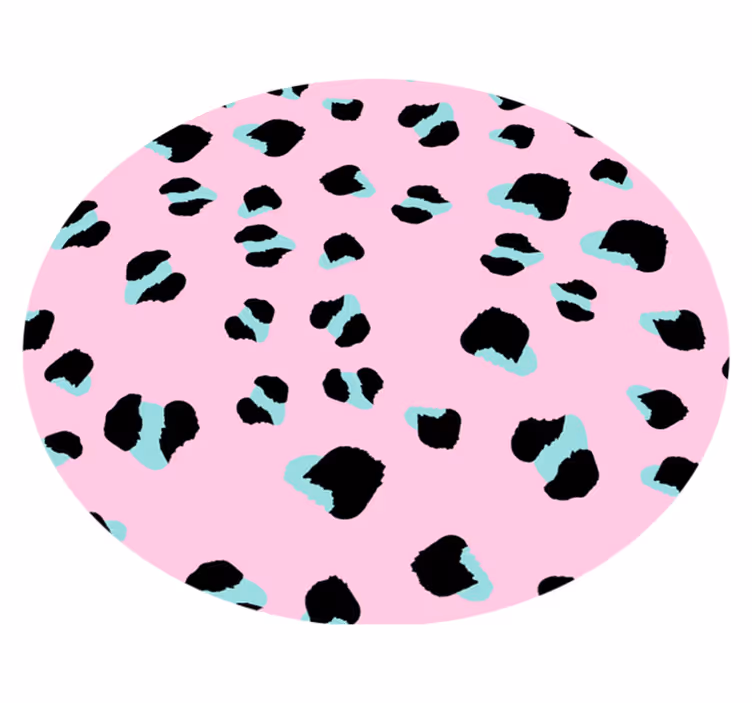 Tapis vinyle motif animal taches de léopard roses - TenStickers