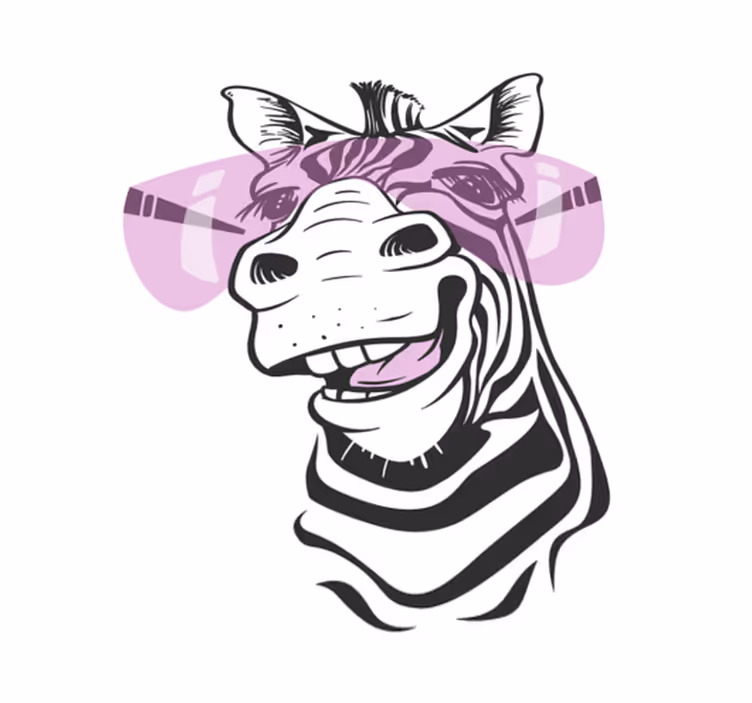 Tapis vinyle animal visage de zèbre souriant - TenStickers