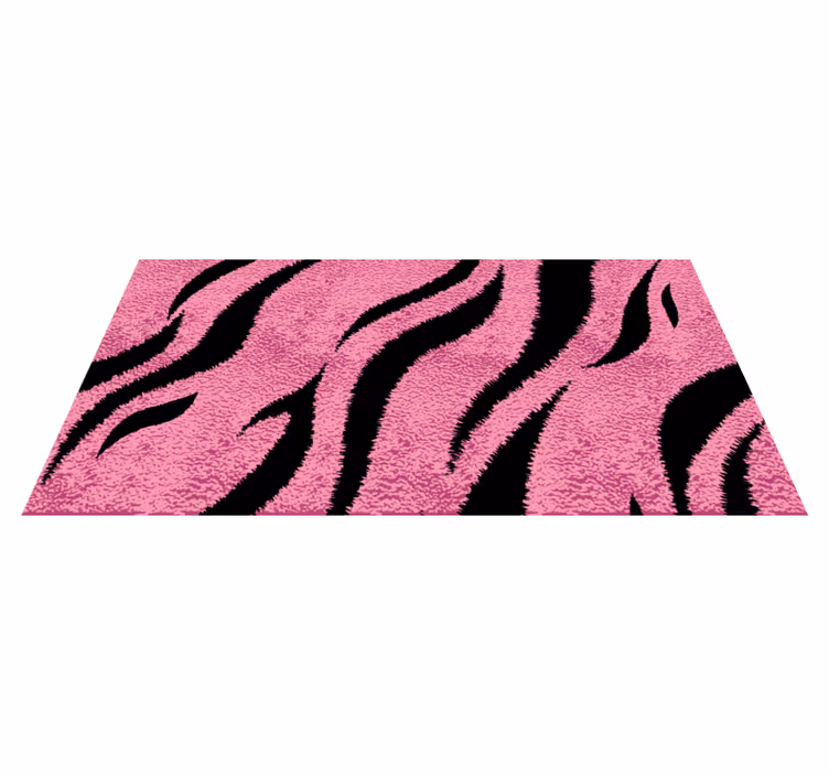 Tapis vinyle motif animal rayures zébrées roses - TenStickers