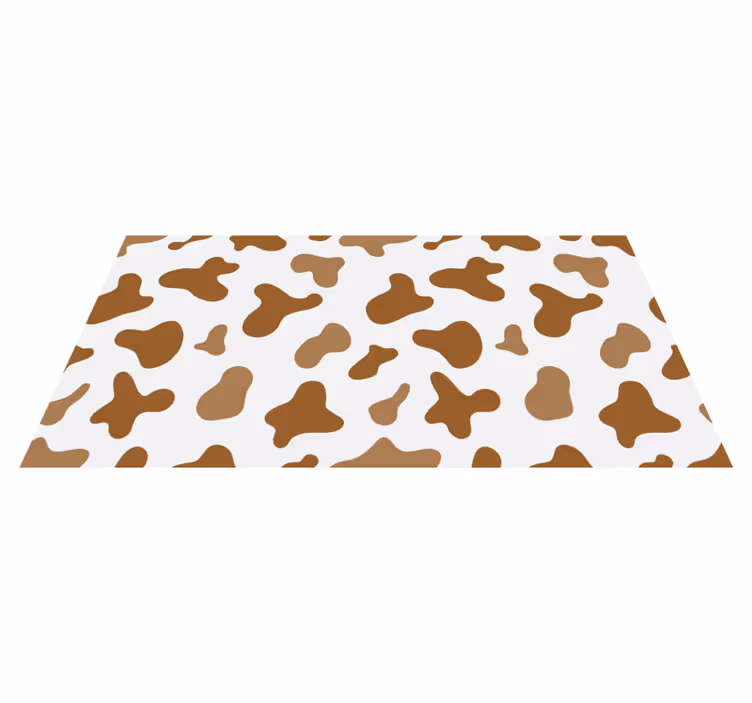 Tapis vinyle motif animal impression cuir de vache marron - TenStickers