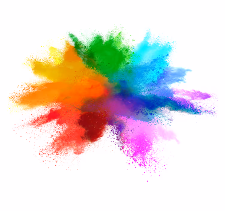 Tapis vinyle avec nom Explosion de couleurs - TenStickers