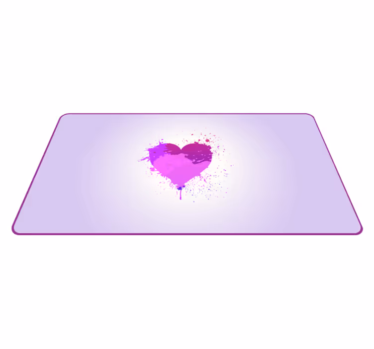 Tapis vinyle ado éclaboussure de cœur violet - TenStickers