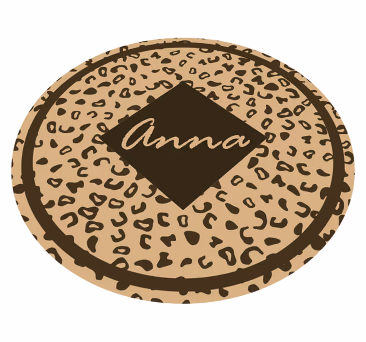 Tapis vinyle chambre nom imprimé léopard - TenStickers