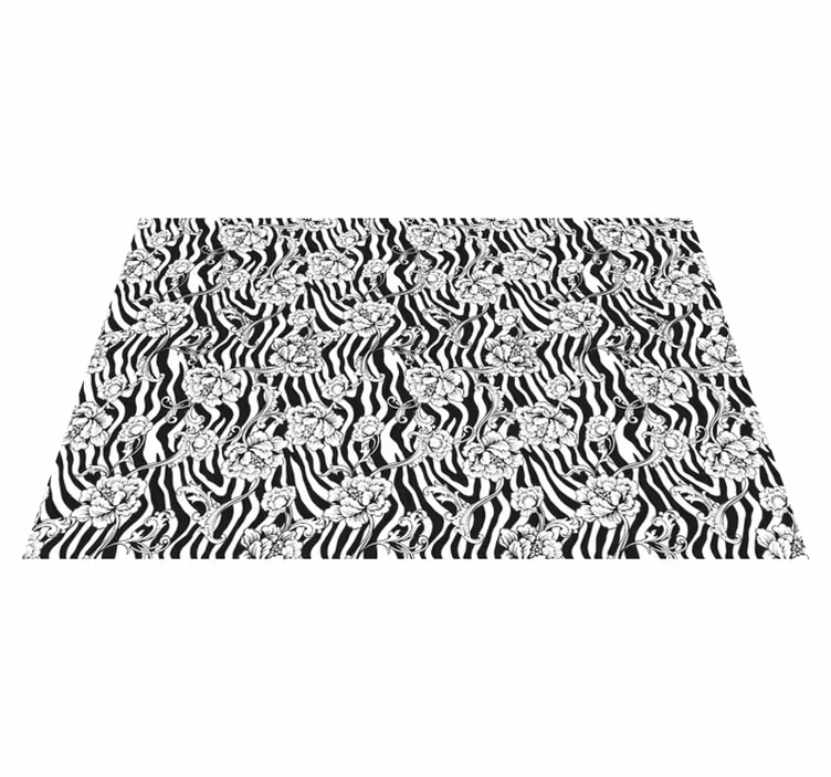 Tapis vinyle motif animal Élément zèbre floral - TenStickers