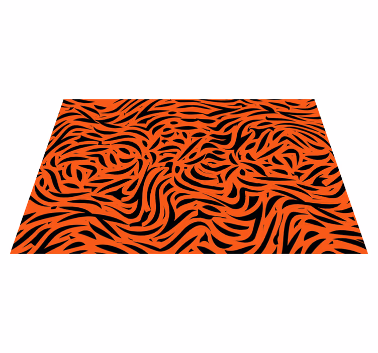 Tapis vinyle motif animal orange dynamique inspirant - TenStickers