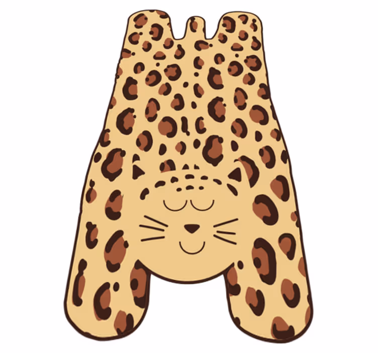 Tapis vinyle motif animal léopard heureux - TenStickers
