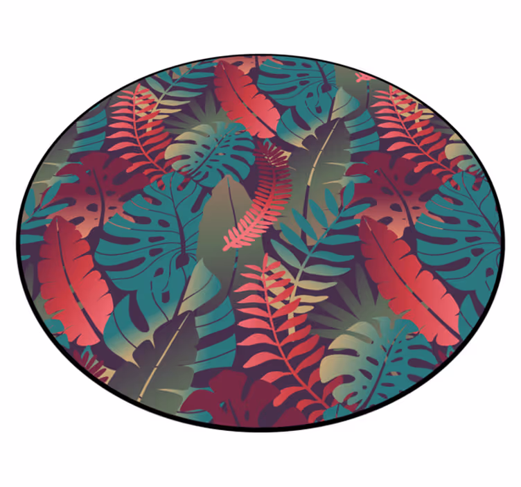 Tapis vinyle nature composition de feuilles tropicales - TenStickers