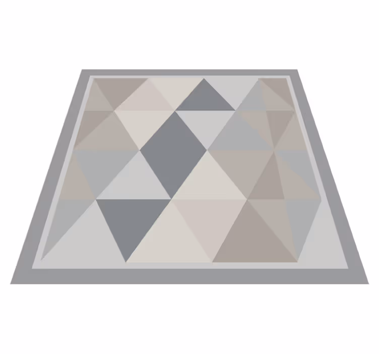 Tapis vinyle géométrique harmonie grise triangulaire - TenStickers