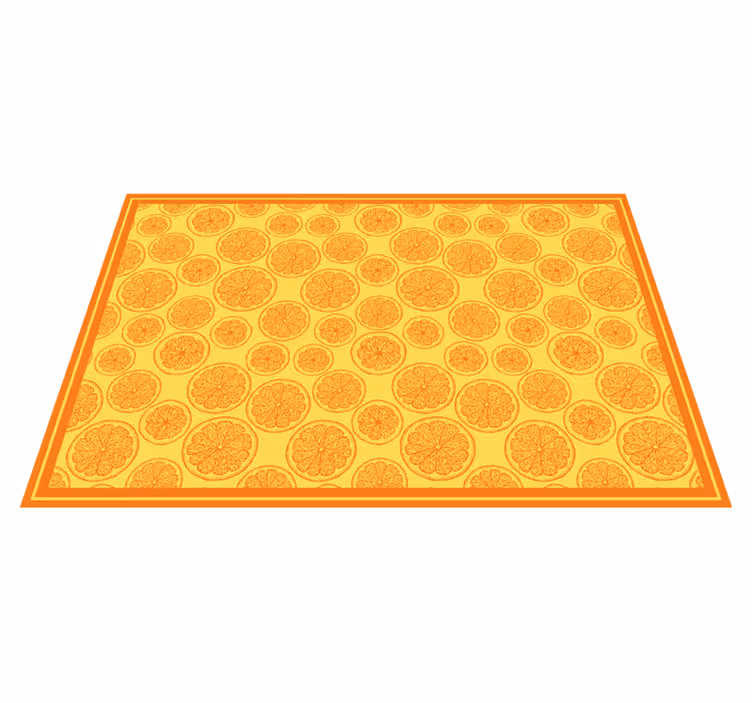 Tapis vinyle plantes idée tranche d'agrumes - TenStickers