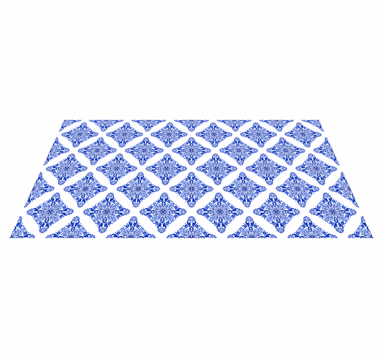 Tapis vinyle carreaux de ciment bleu à motifs - TenStickers