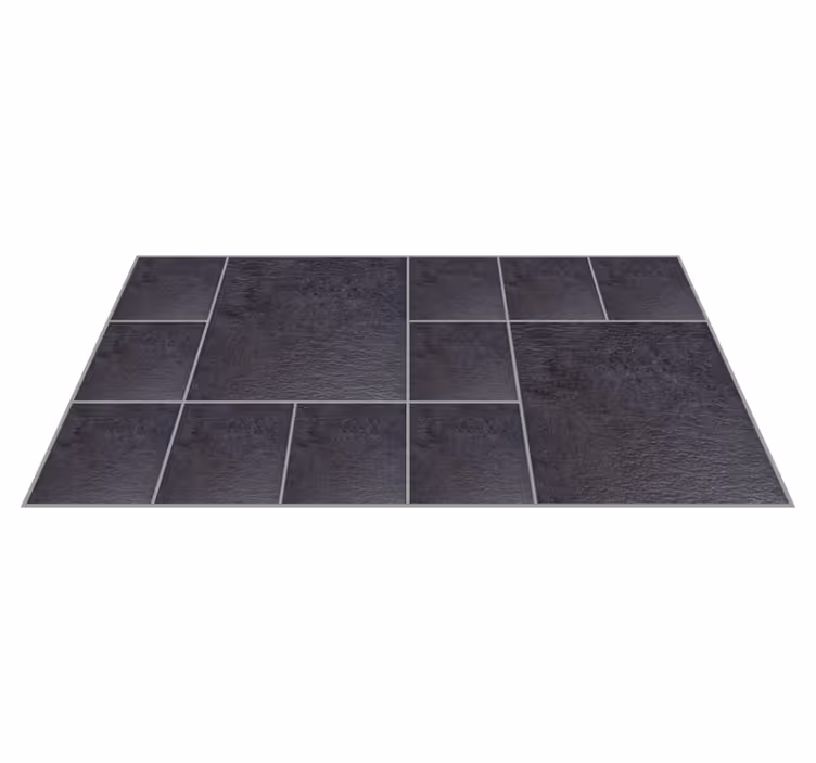 Tapis vinyle pierre carreaux gris élégants - TenStickers
