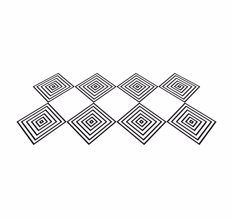 Tapis vinyle géométrique carrés concentriques - TenStickers