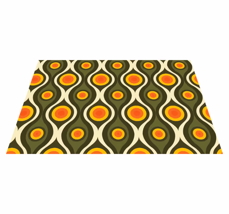 Tapis vinyle vintage cercles yeux années 70 - TenStickers