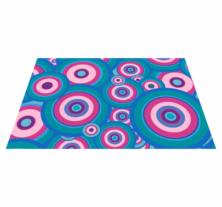 Tapis vinyle géométrique motifs circulaires colorés - TenStickers