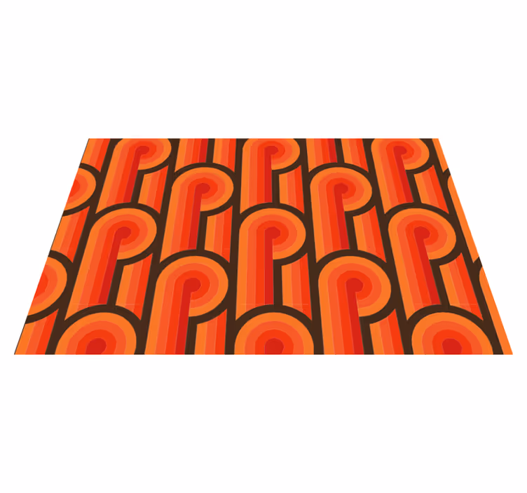 Tapis vinyle vintage orange années 70 - TenStickers