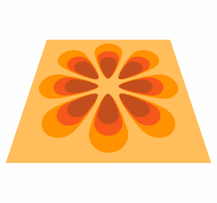 Tapis vinyle retro Fleur unique des années 70 - TenStickers