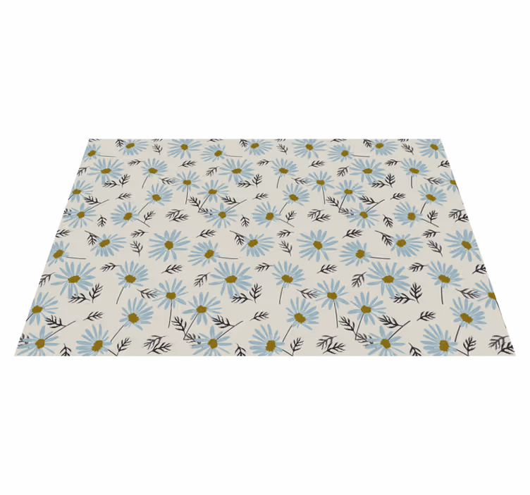 Tapis vinyle salon fraîcheur florale - TenStickers