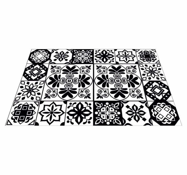 Tapis vinyle carreaux de ciment dessin géométrique espagnol - TenStickers