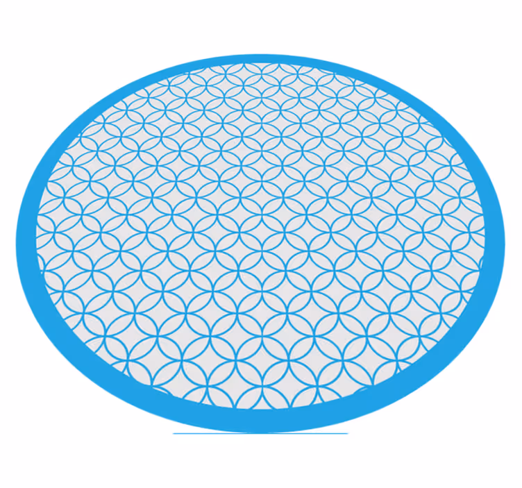 Tapis vinyle géométrique motif circulaire bleu élégant - TenStickers
