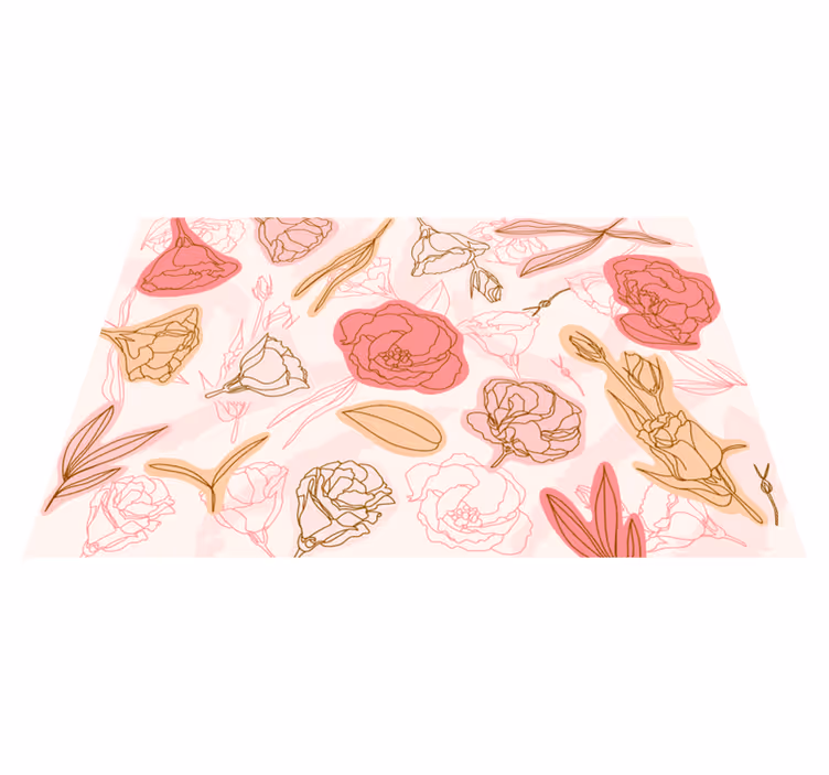 Tapis vinyle salle de bain élément botanique sophistiqué - TenStickers