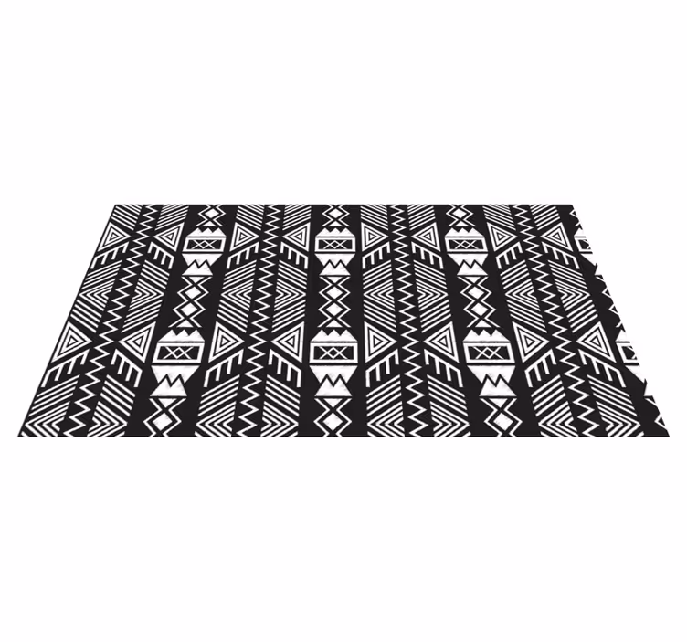 Tapis vinyle salle de bain motif tribal gris - TenStickers