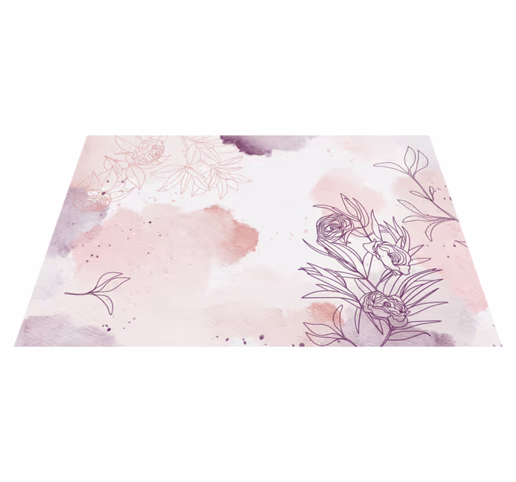 Tapis vinyle plantes doux accent de fleur - TenStickers