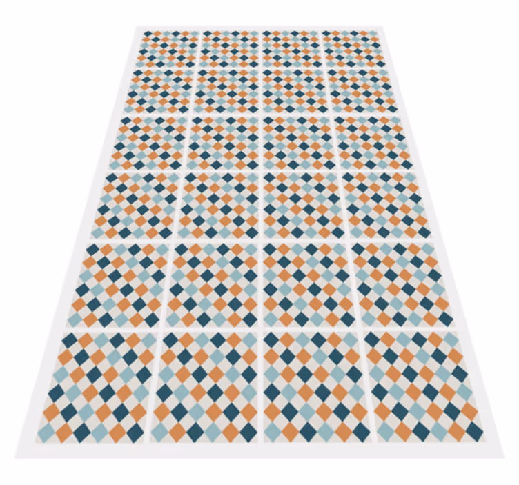 Tapis vinyle salle de bain carreaux géométriques abstraits - TenStickers