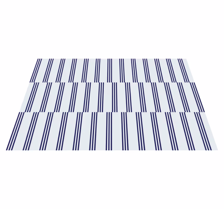 Tapis vinyle salon motif rayé bleu marine - TenStickers