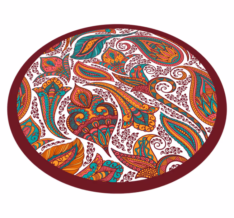 Tapis vinyle mandala motifs tourbillonnants colorés - TenStickers