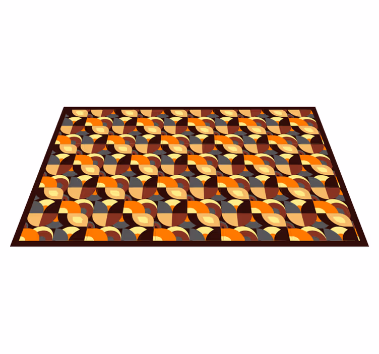 Tapis vinyle salon formes courbes colorées - TenStickers